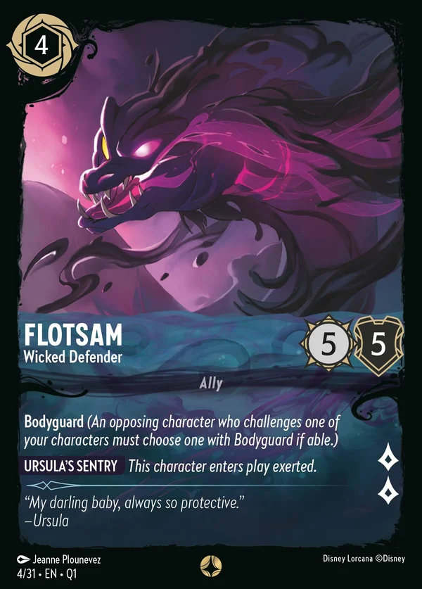 Flotsam - Difensore Maligno — Disney Lorcana Personaggio card from Illumineer's Quest: Deep Trouble
