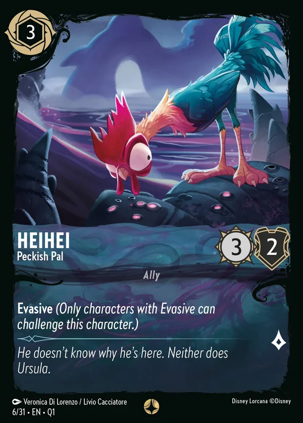 Heihei - Amico Affamato — Disney Lorcana Personaggio card from Illumineer's Quest: Deep Trouble