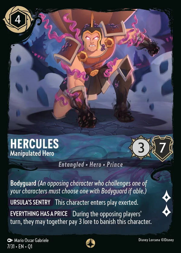 Ercole - Eroe Manipolato — Disney Lorcana Personaggio card from Illumineer's Quest: Deep Trouble
