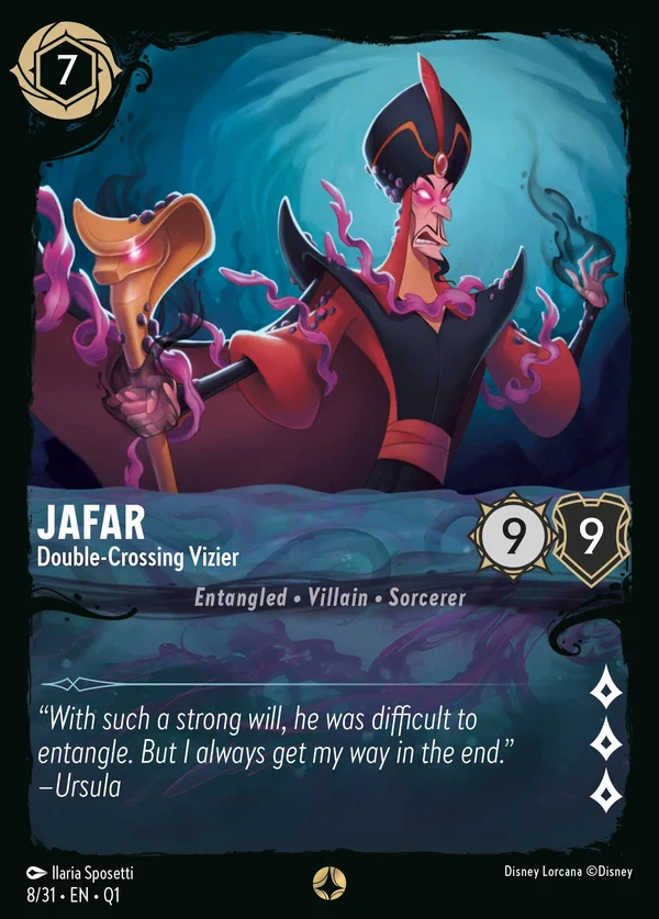 Jafar - Visir Doppiogiochista — Disney Lorcana Personaggio card from Illumineer's Quest: Deep Trouble