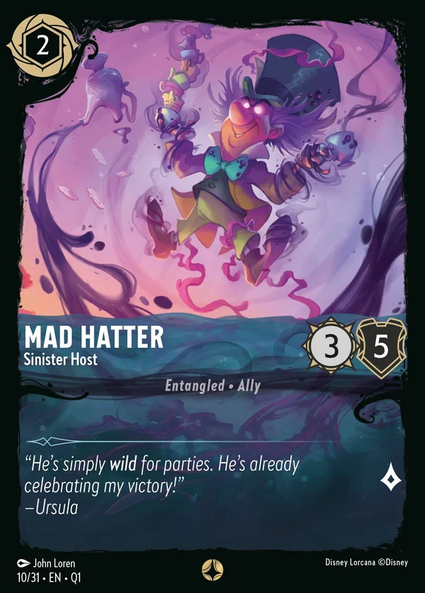 Il Cappellaio Matto - Padrone di Casa Sinistro — Disney Lorcana Personaggio card from Illumineer's Quest: Deep Trouble