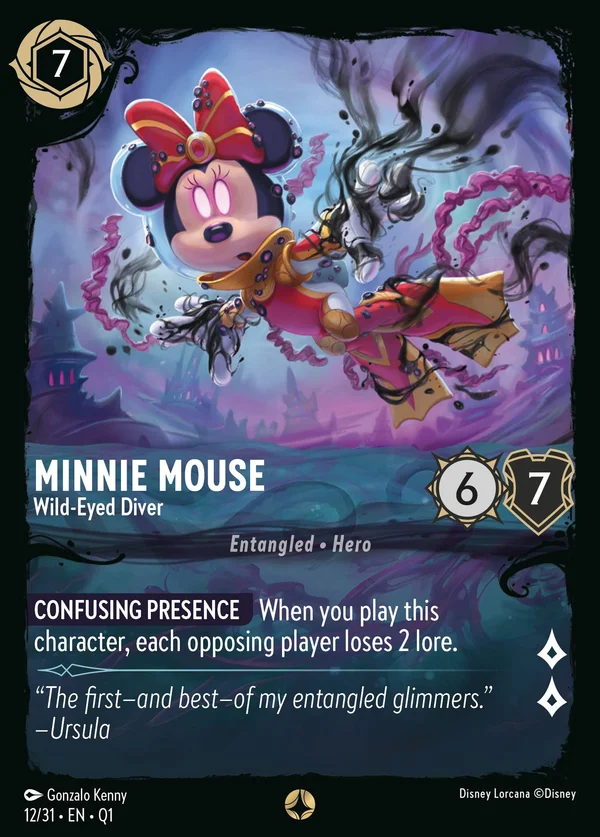 Minni - Subacquea Stralunata — Disney Lorcana Personaggio card from Illumineer's Quest: Deep Trouble