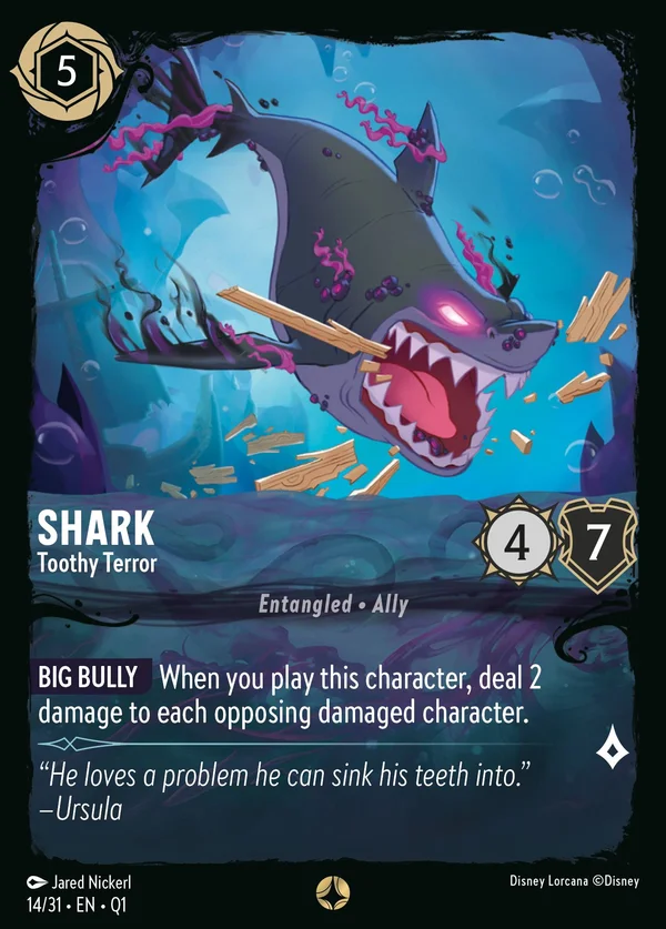 Squalo - Terrore Dentato — Disney Lorcana Personaggio card from Illumineer's Quest: Deep Trouble