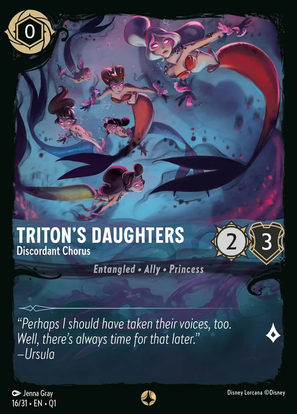 Figlie di Tritone - Coro Dissonante — Disney Lorcana Personaggio card from Illumineer's Quest: Deep Trouble
