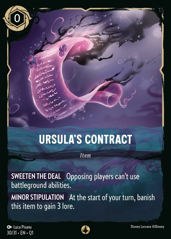 Contratto di Ursula — Disney Lorcana Oggetto card from Illumineer's Quest: Deep Trouble