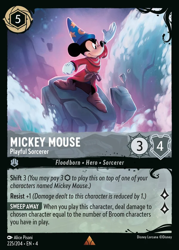 Topolino - Stregone Giocoso — Disney Lorcana Personaggio card from Ursula's Return