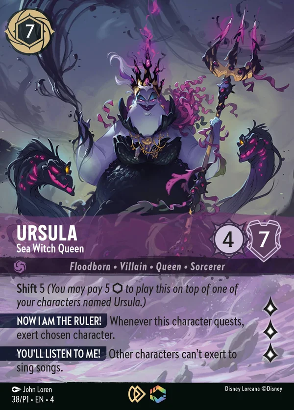 Ursula - Strega del Mare Regina — Disney Lorcana Personaggio card from Ursula's Return