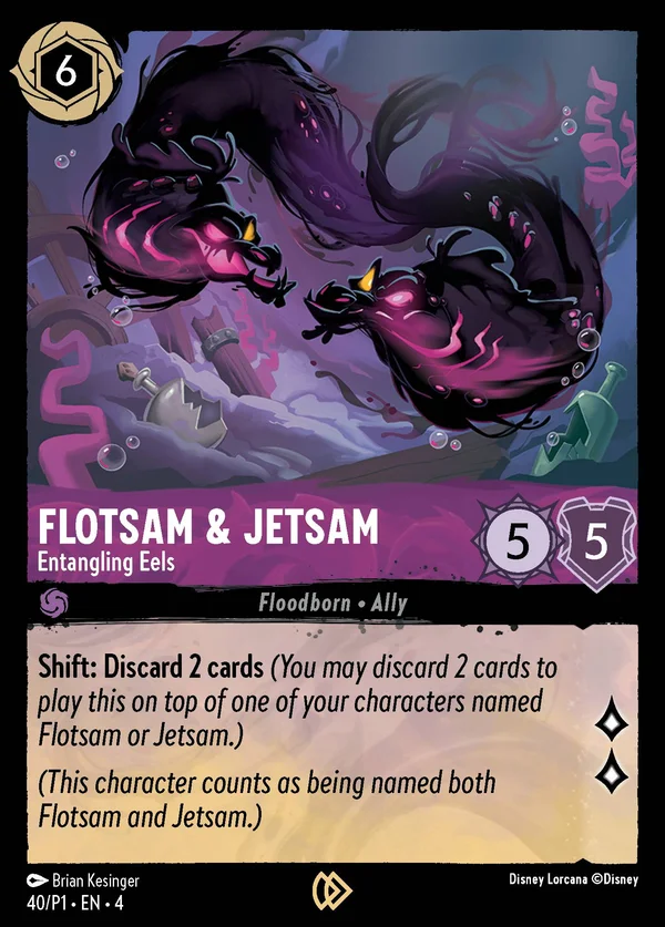 Flotsam & Jetsam - Entangling Eels — Disney Lorcana Character card from Ursula's Return