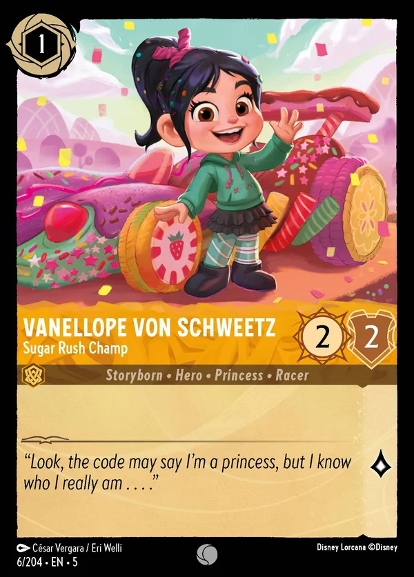 Vanellope von Schweetz - Campionessa di Sugar Rush — Disney Lorcana Personaggio card from Shimmering Skies