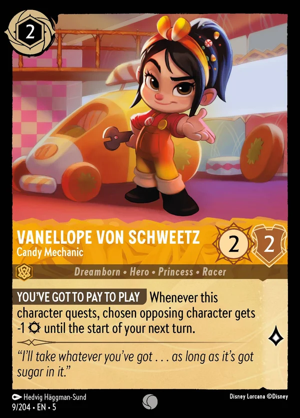 Vanellope von Schweetz - Meccanica di Dolcetti — Disney Lorcana Personaggio card from Shimmering Skies
