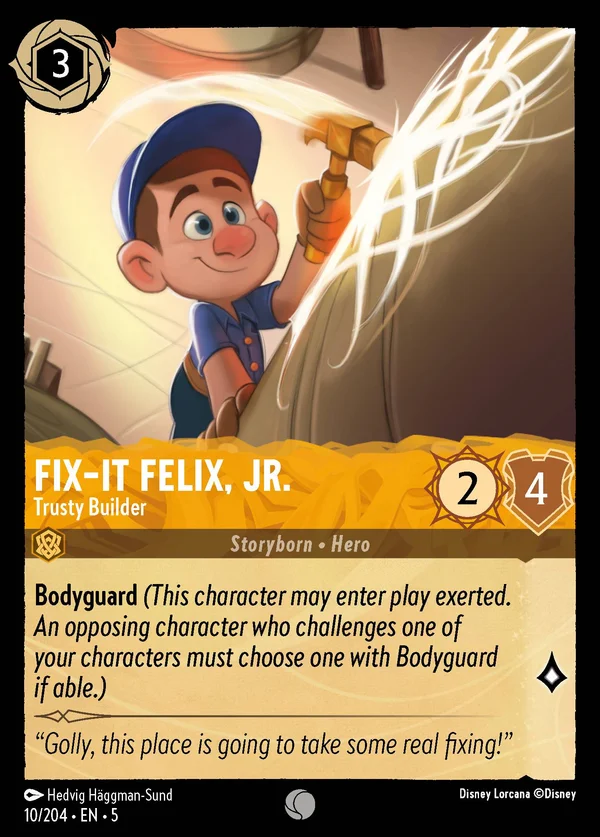 Felix Aggiustatutto Jr. - Costruttore Fidato — Disney Lorcana Personaggio card from Shimmering Skies