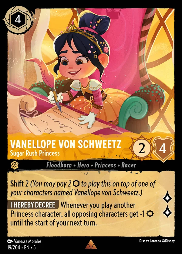 Vanellope von Schweetz - Principessa di Sugar Rush — Disney Lorcana Personaggio card from Shimmering Skies