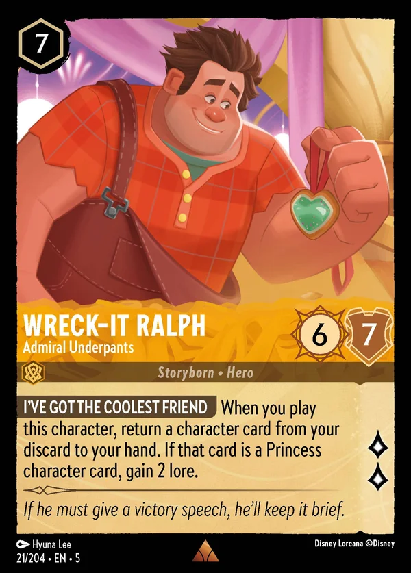 Ralph Spaccatutto - Ammiraglio Mutandoni — Disney Lorcana Personaggio card from Shimmering Skies