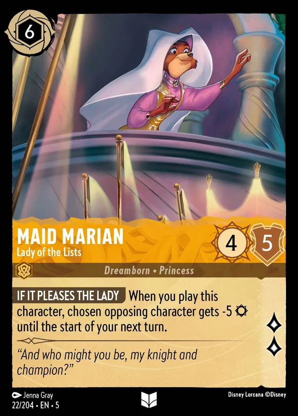 Lady Marian - Lady della Lizza — Disney Lorcana Personaggio card from Shimmering Skies