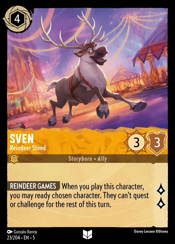 Sven - Renna Destriero — Disney Lorcana Personaggio card from Shimmering Skies