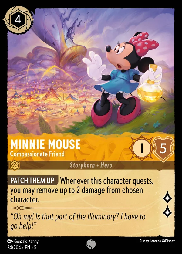 Minni - Amica Caritatevole — Disney Lorcana Personaggio card from Shimmering Skies