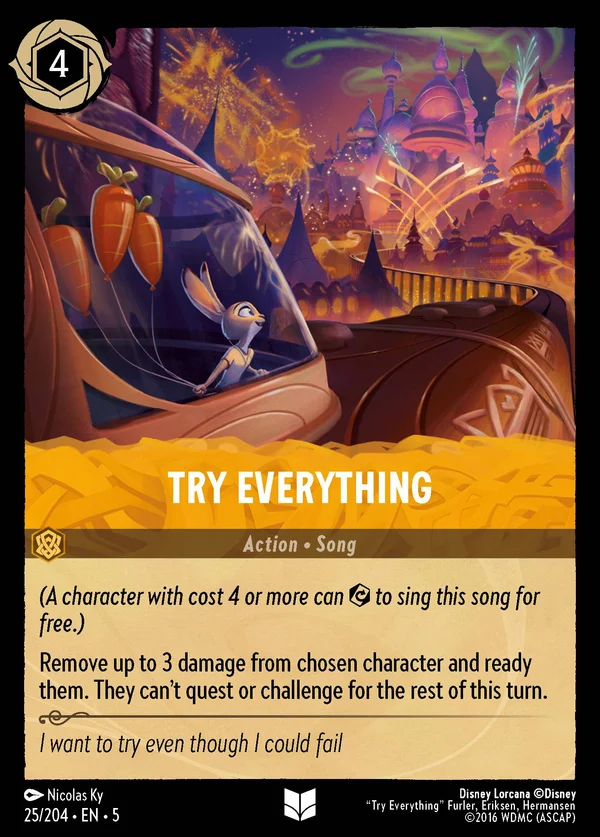 Try Everything — Disney Lorcana Azione card from Shimmering Skies