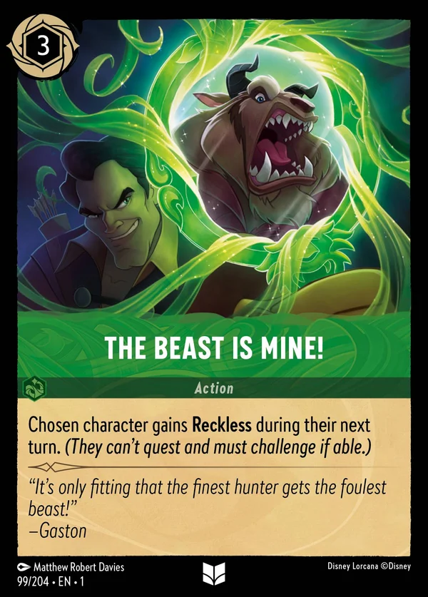 The Beast is Mine! — Disney Lorcana Action card from The First Chapter