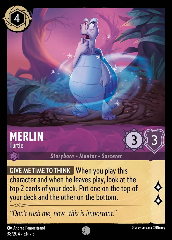 Merlino - Tartaruga — Disney Lorcana Personaggio card from Shimmering Skies