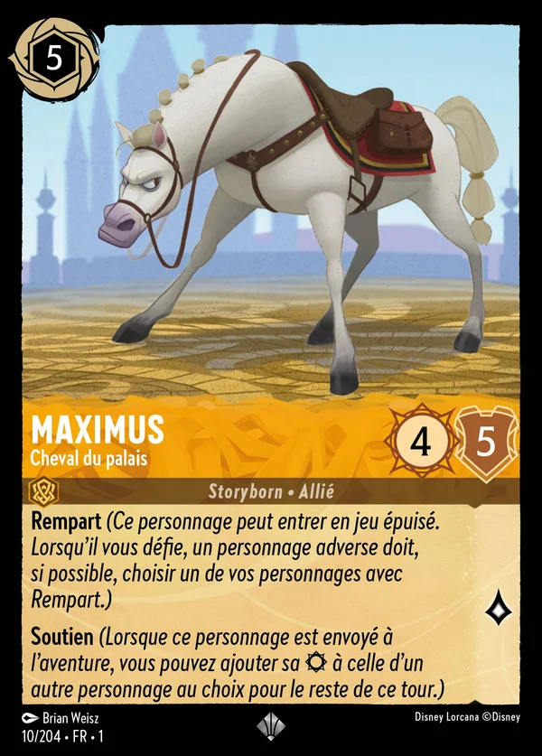 Maximus - Cheval du palais — Disney Lorcana Personnage card from The First Chapter