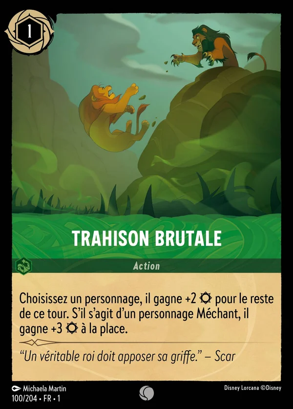 Trahison brutale — Disney Lorcana Action card from The First Chapter