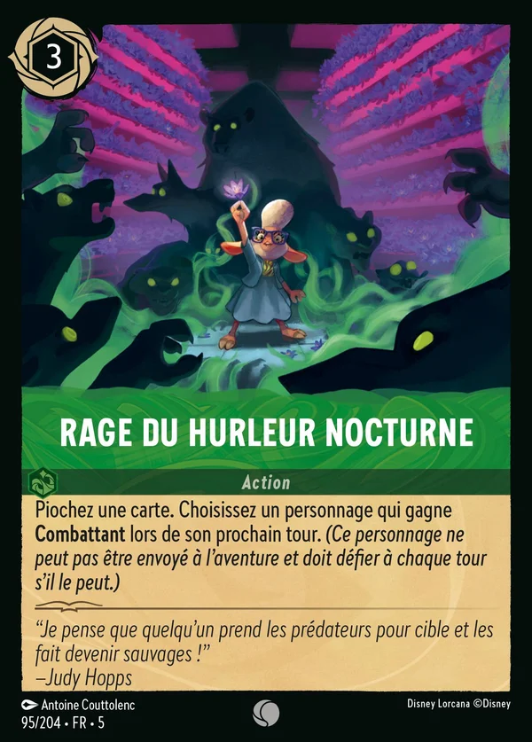 Rage du Hurleur nocturne — Disney Lorcana Action card from Shimmering Skies