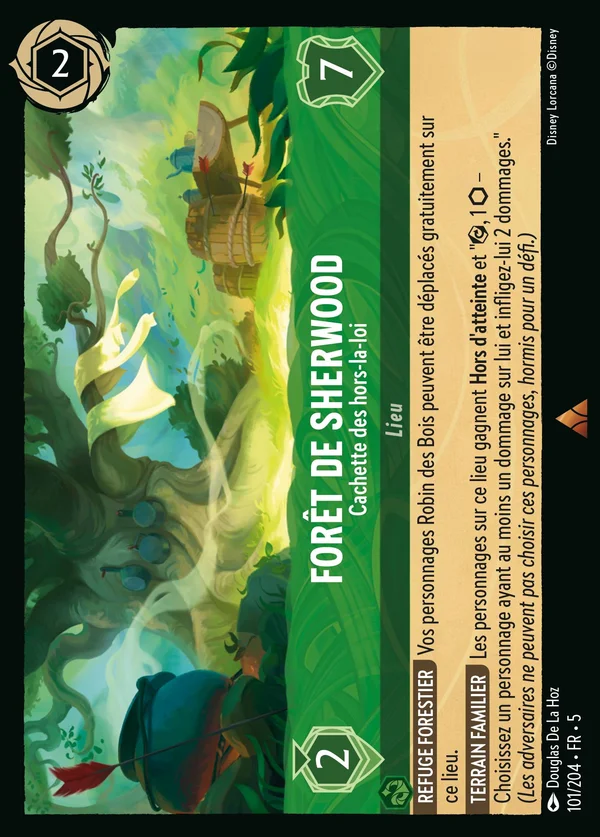 Forêt de Sherwood - Cachette des hors-la-loi — Disney Lorcana Lieu card from Shimmering Skies