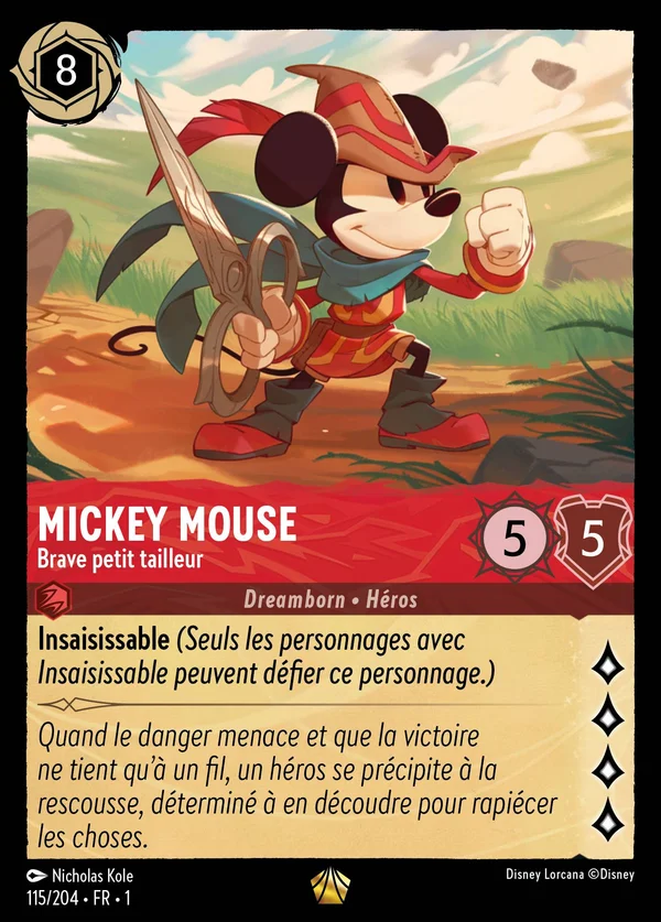Mickey Mouse - Brave petit tailleur — Disney Lorcana Personnage card from The First Chapter