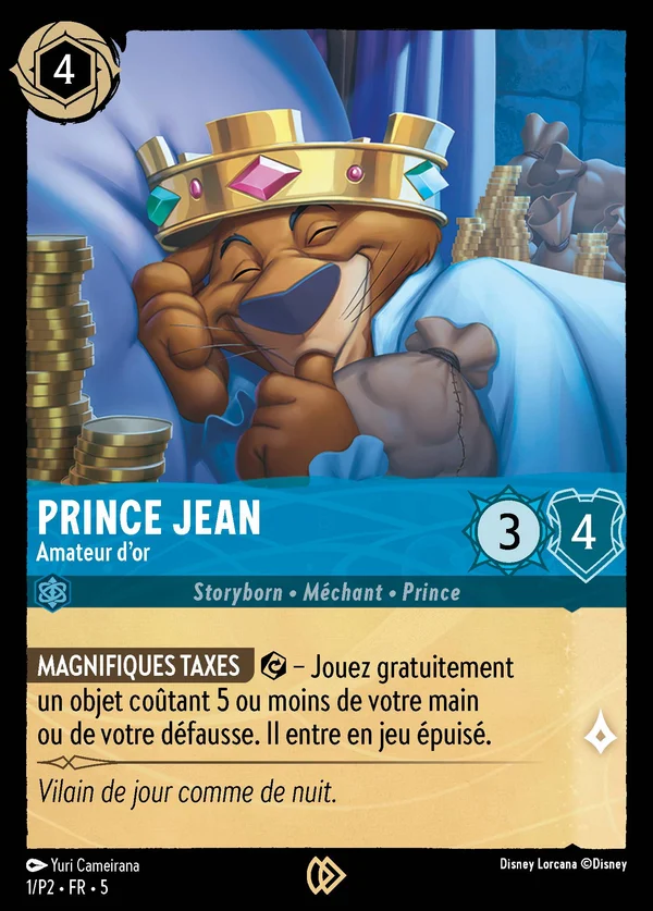 Prince Jean - Amateur d'or — Disney Lorcana Personnage card from Shimmering Skies