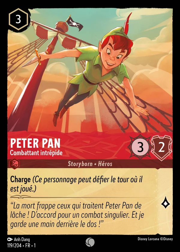 Peter Pan - Combattant intrépide — Disney Lorcana Personnage card from The First Chapter
