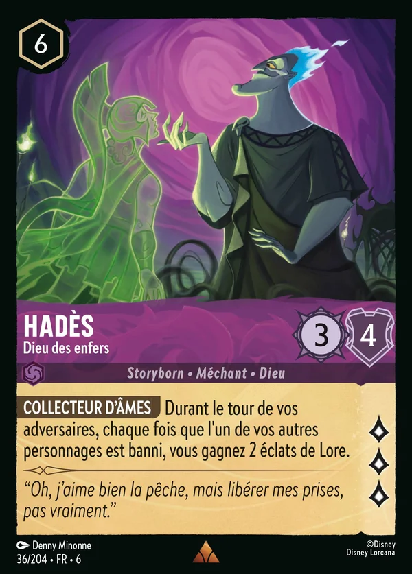 Hadès - Dieu des enfers — Disney Lorcana Personnage card from Azurite Sea