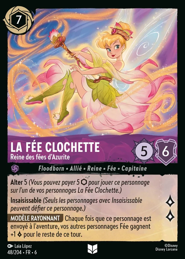 La Fée Clochette - Reine des fées d'Azurite — Disney Lorcana Personnage card from Azurite Sea