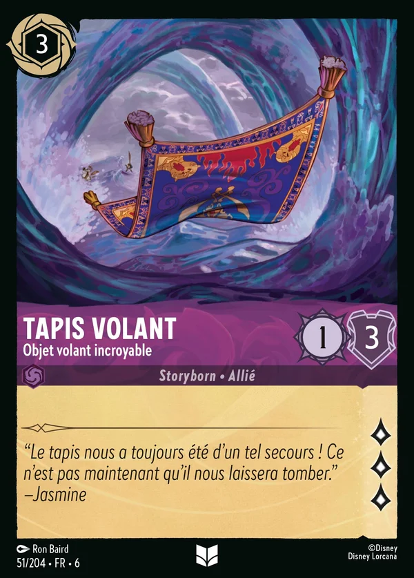 Tapis Volant - Objet volant incroyable — Disney Lorcana Personnage card from Azurite Sea