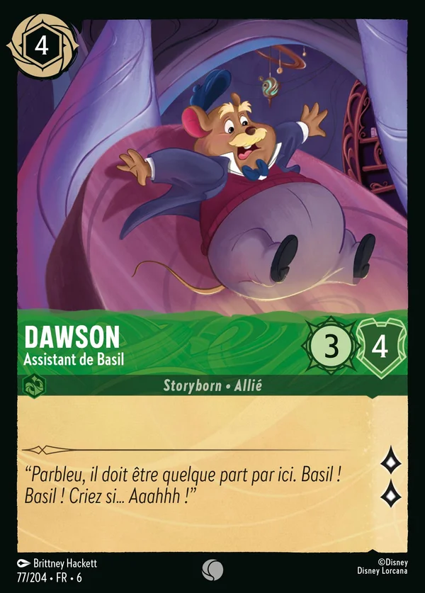 Dawson - Assistant de Basil — Disney Lorcana Personnage card from Azurite Sea