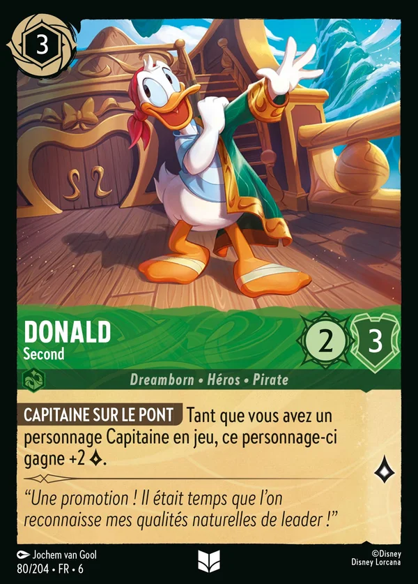 Donald - Second — Disney Lorcana Personnage card from Azurite Sea