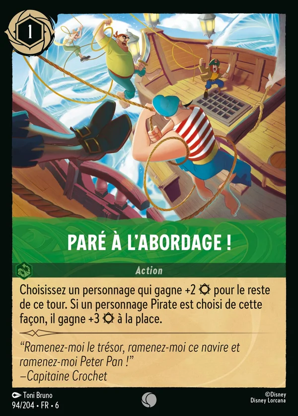 Paré à l'abordage ! — Disney Lorcana Action card from Azurite Sea