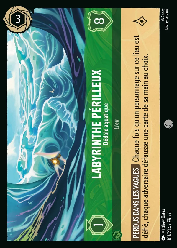 Labyrinthe périlleux - Dédale aquatique — Disney Lorcana Lieu card from Azurite Sea