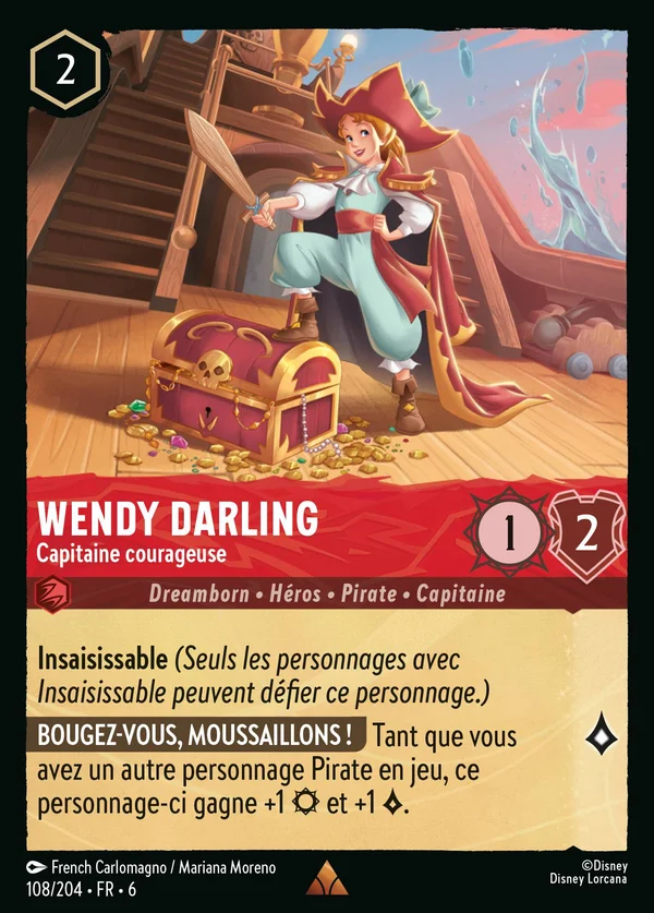 Wendy Darling - Capitaine courageuse — Disney Lorcana Personnage card from Azurite Sea