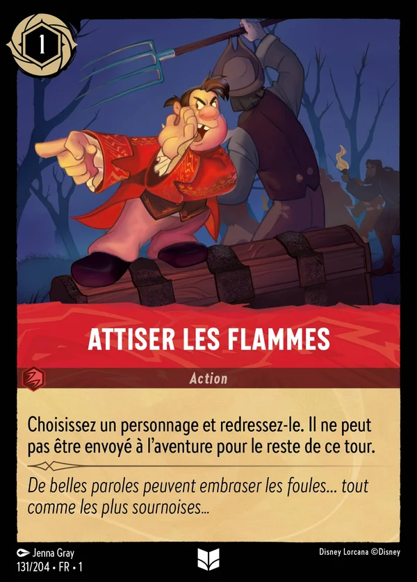 Attiser les flammes — Disney Lorcana Action card from The First Chapter