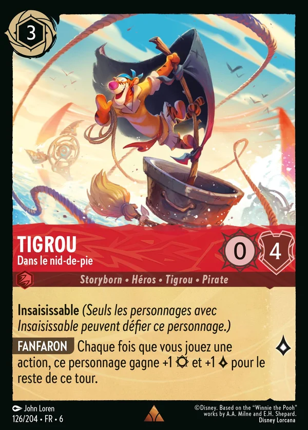 Tigrou - Dans le nid-de-pie — Disney Lorcana Personnage card from Azurite Sea