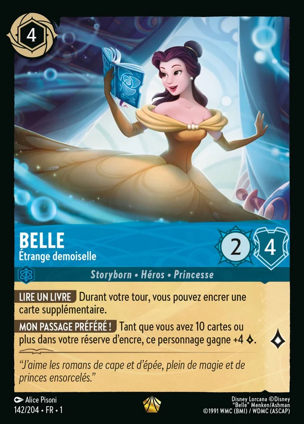 Belle - Étrange demoiselle — Disney Lorcana Personnage card from The First Chapter