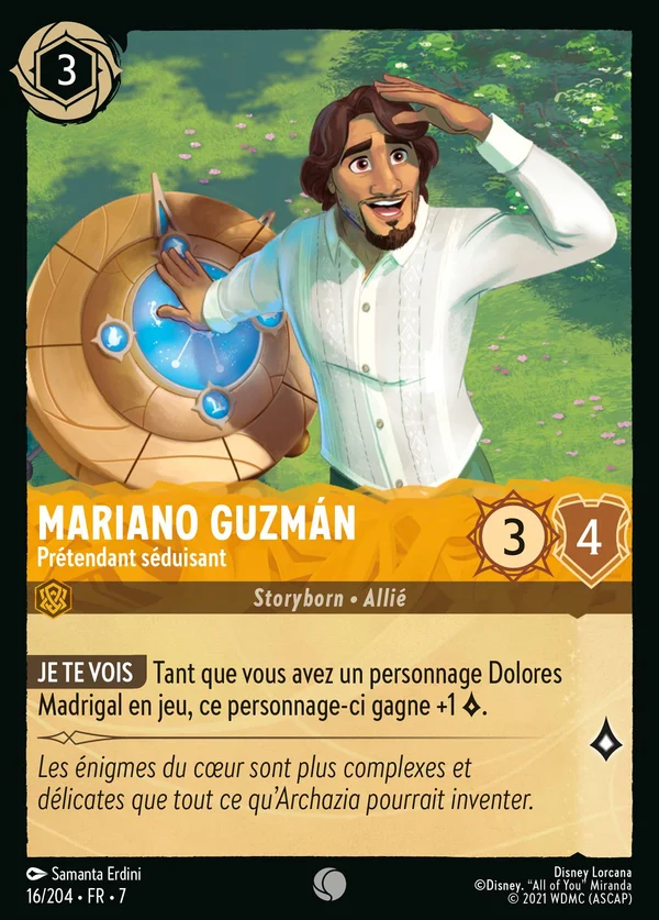 Mariano Guzmán - Prétendant séduisant — Disney Lorcana Personnage card from Archazia's Island