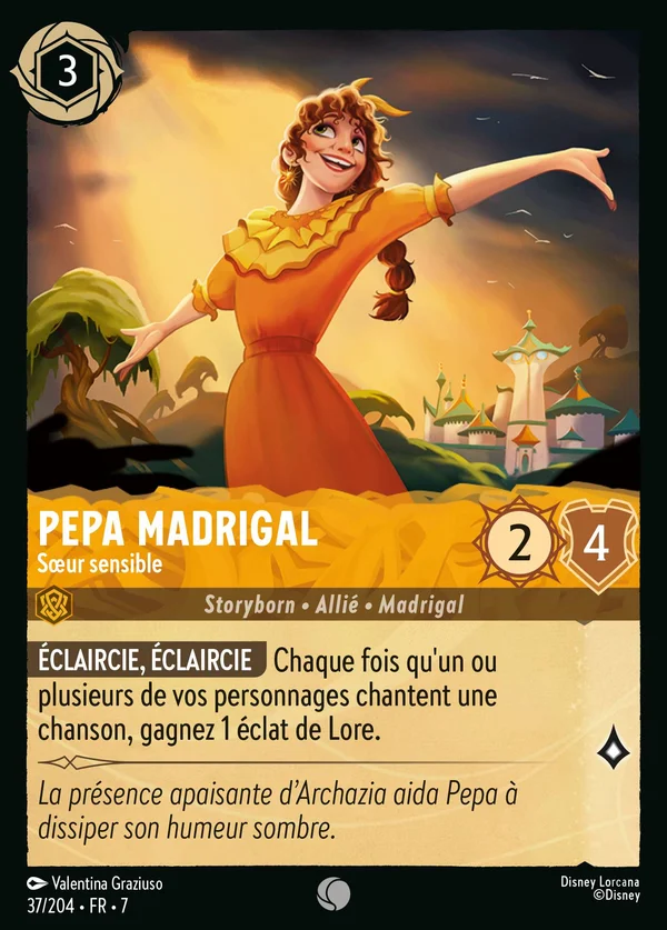 Pepa Madrigal - Sœur sensible — Disney Lorcana Personnage card from Archazia's Island