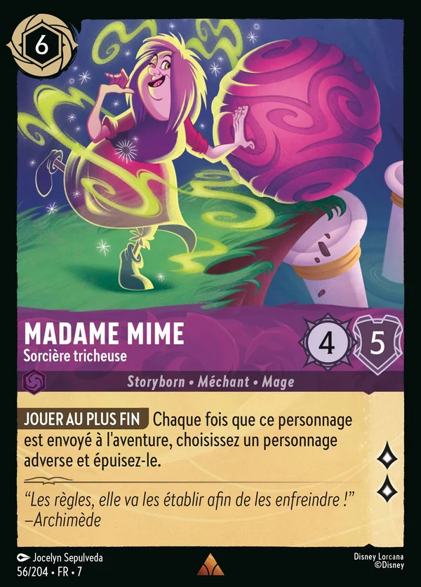 Madame Mime - Sorcière tricheuse — Disney Lorcana Personnage card from Archazia's Island