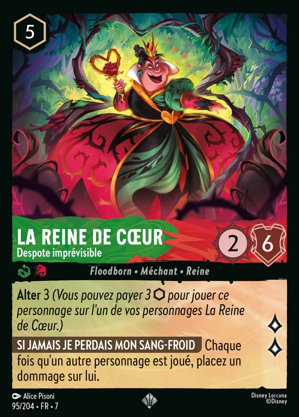 La Reine de Cœur - Despote imprévisible — Disney Lorcana Personnage card from Archazia's Island