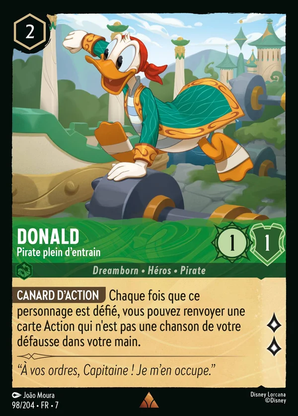 Donald - Pirate plein d'entrain — Disney Lorcana Personnage card from Archazia's Island