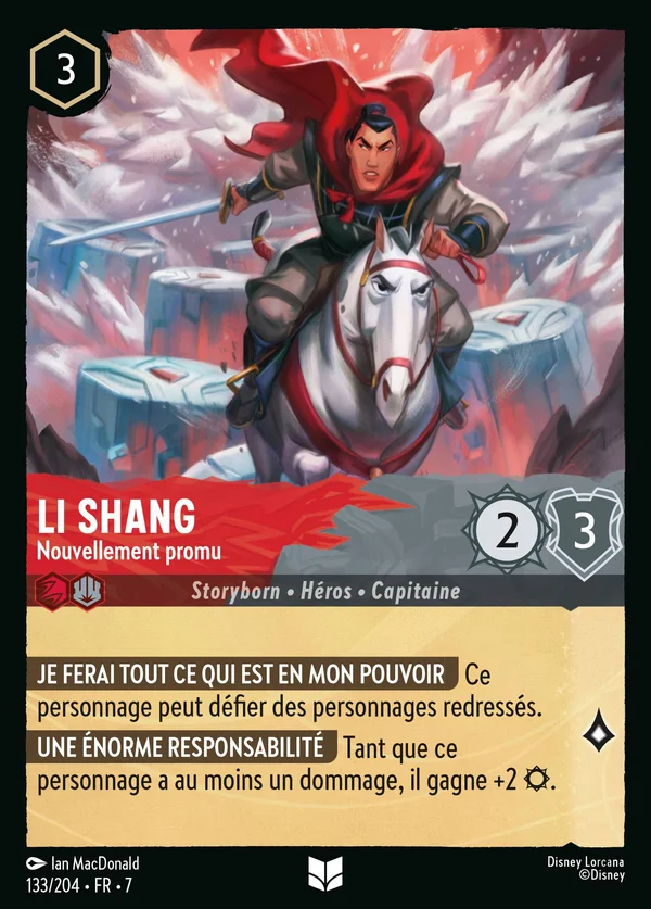Li Shang - Nouvellement promu — Disney Lorcana Personnage card from Archazia's Island