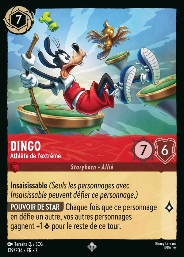 Dingo - Athlète de l'extrême — Disney Lorcana Personnage card from Archazia's Island