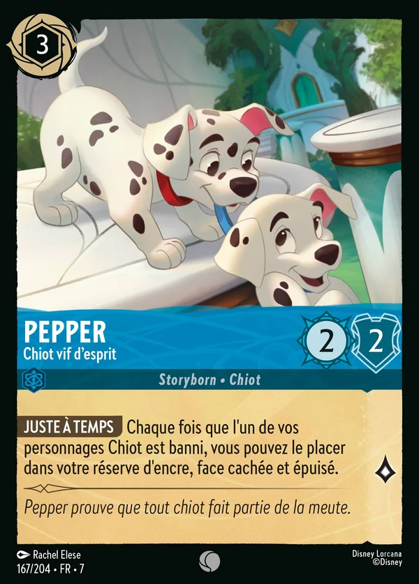 Pepper - Chiot vif d'esprit — Disney Lorcana Personnage card from Archazia's Island