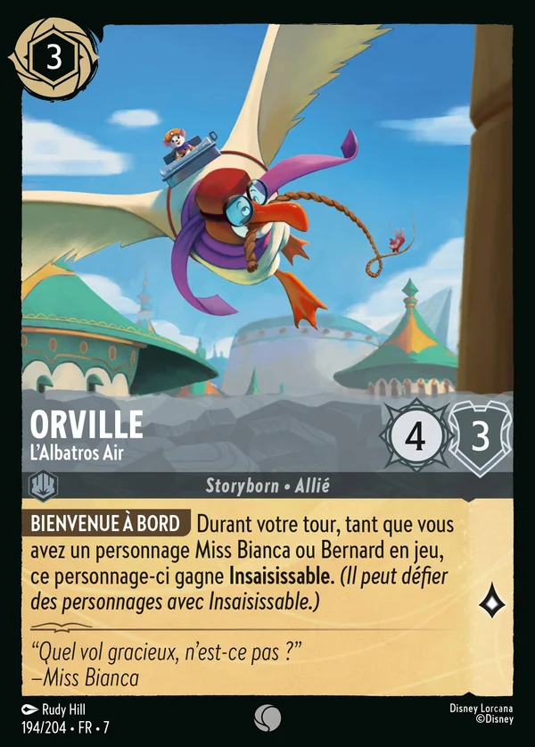 Orville - L'Albatros Air — Disney Lorcana Personnage card from Archazia's Island